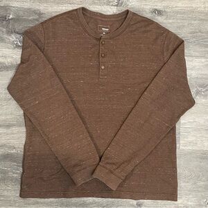Sonoma Goods For Life Men’s Long Sleeve Shirt Henley Speckled Brown size XL